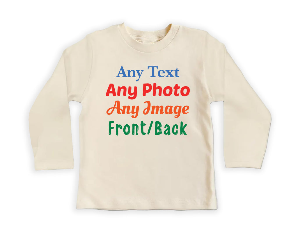 Personalized Baby Bodysuit, Baby Shirt, Toddler Sweatshirt, Custom Children Photo & Text Outfit, Create Your Own Design, Girls Boys Clothing