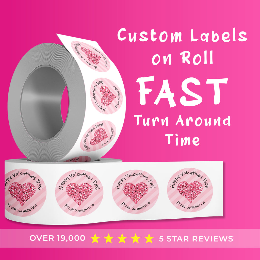 Labels on Roll, Premium Gloss Waterproof Labels