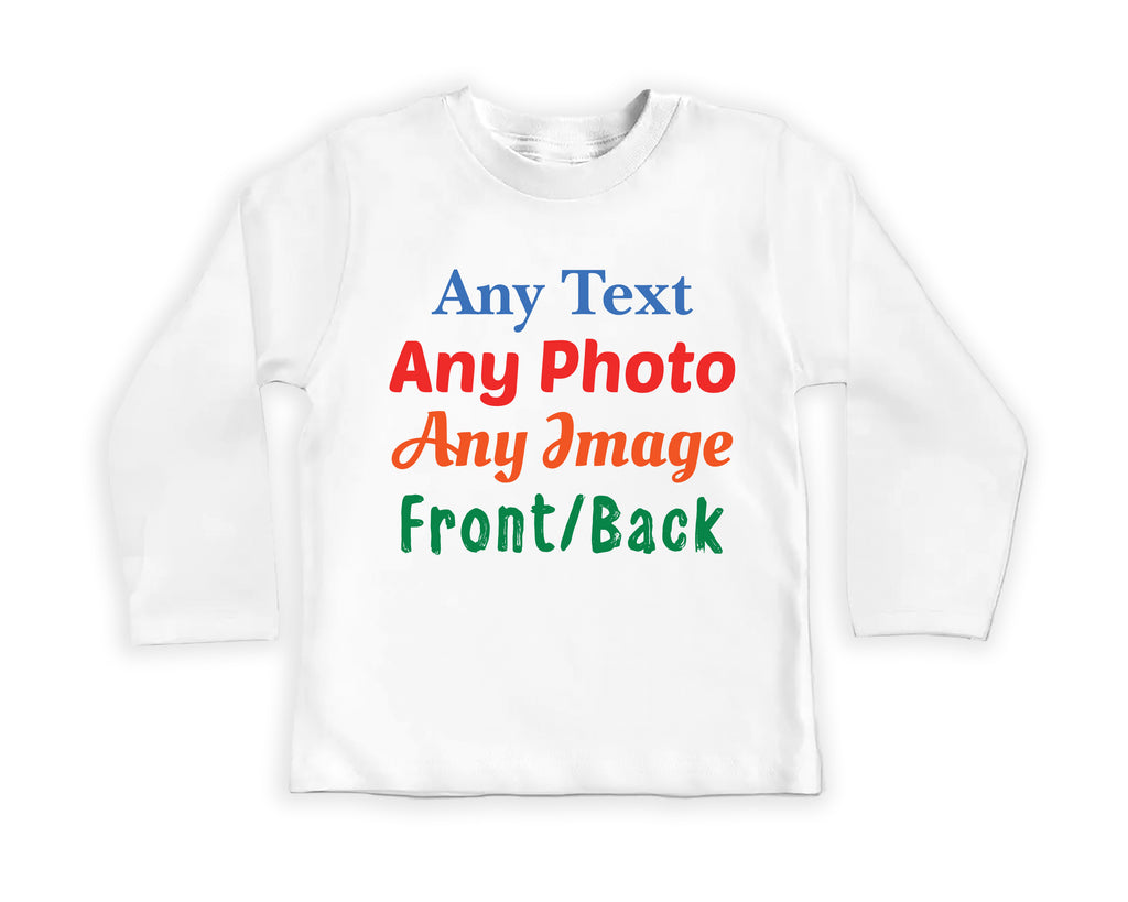 Personalized Baby Bodysuit, Baby Shirt, Toddler Sweatshirt, Custom Children Photo & Text Outfit, Create Your Own Design, Girls Boys Clothing