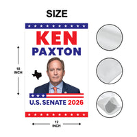 Ken Paxton For Texas Senate 2026 Garden Flag, Double Sided, 2026 Senate Flag, Elections Flag, Republican Sign, Race Red White & Blue Flag