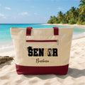 Senior 2026 Personalized Photo Tote Bag with Zipper, Custom Graduation Picture Canvas Bag, Class of 2026 Grad Gift, Senior Name Tote