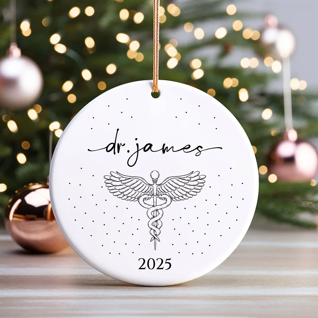 Personalized Doctor Graduation Ornament, New Doctor Ceramic Keepsake, Medical School Grad Gift, Med School Graduate Gift for Her, 2025 Decor
