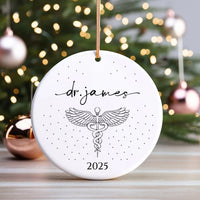 Personalized Doctor Graduation Ornament, New Doctor Ceramic Keepsake, Medical School Grad Gift, Med School Graduate Gift for Her, 2025 Decor