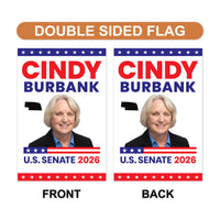 Cindy Burbank For Nebraska Senate 2026 Garden Flag, Double Sided, 2026 Senate Flag, Elections Flag, Republican, Race Red White & Blue Flag