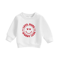 Valentine's Day Baby Shirt, Love More Worry Less Baby Outfit