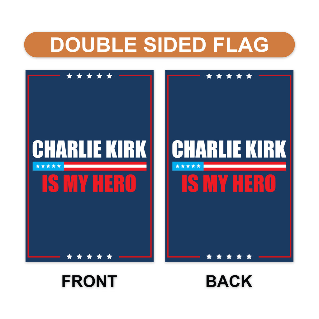Justice for Charlie Garden Flag, A True Patriot Charlie Kirk Yard Flag, Charlie Kirk Is My Hero Outdoor Flag, Charlie Kirk Freedom Flag