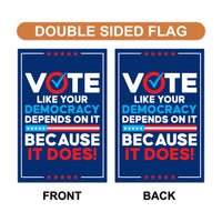 Vote Early Democracy Protest Garden Flag, Double Sided, No Kings Vote Early , Election Protect Democracy, Anti-Trump, Resist Fascism Flag