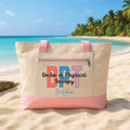 Custom DPT Tote Bag with Zipper, Personalized Doctor of Physical Therapy Canvas Bag, Physical Therapist Gift, Graduation Travel Beach Tote