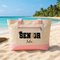 Senior 2026 Personalized Photo Tote Bag with Zipper, Custom Graduation Picture Canvas Bag, Class of 2026 Grad Gift, Senior Name Tote