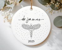 Personalized Doctor Graduation Ornament, New Doctor Ceramic Keepsake, Medical School Grad Gift, Med School Graduate Gift for Her, 2025 Decor