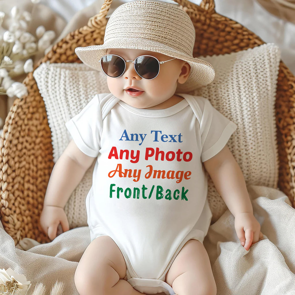 Personalized Baby Bodysuit, Baby Shirt, Toddler Sweatshirt, Custom Children Photo & Text Outfit, Create Your Own Design, Girls Boys Clothing