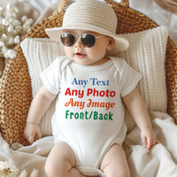 Personalized Baby Bodysuit, Baby Shirt, Toddler Sweatshirt, Custom Children Photo & Text Outfit, Create Your Own Design, Girls Boys Clothing