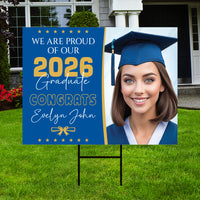 Personalized Graduation Yard Sign 2026 with Photo - Grad Sign, Class of 2026, Custom Graduation 2026 Yard Sign with Metal H-Stake