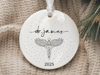 Personalized Doctor Graduation Ornament, New Doctor Ceramic Keepsake, Medical School Grad Gift, Med School Graduate Gift for Her, 2025 Decor