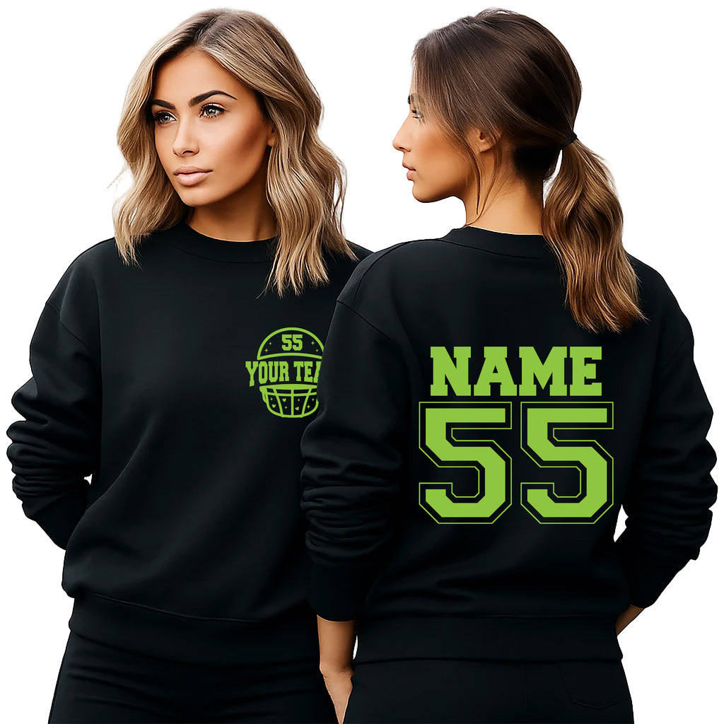 Custom Football Sweatshirt, Your Number Football Shirt, Game Day Sweatshirt, Two-Sided