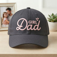 Custom Girl Dad Embroidered Hat, Personalized Father Daughter Baseball Cap, Low Profile Dad Hat, New Parent Gift, Everyday Cap Gift