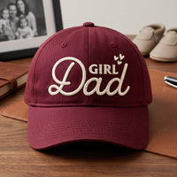 Custom Girl Dad Embroidered Hat, Personalized Father Daughter Baseball Cap, Low Profile Dad Hat, New Parent Gift, Everyday Cap Gift