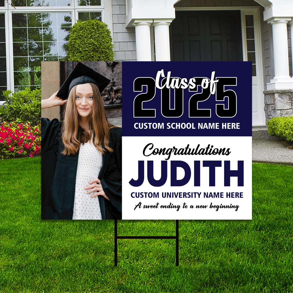 Personalized Graduation Yard Sign 2025 with Photo Grad Sign, Class o Yard Signs For Graduation 2025