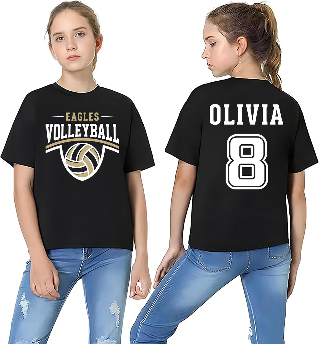 Custom Volleyball Team Name and Number Shirt, Volleyball Mom Shirt, Volleyball Team Tee, Front Back