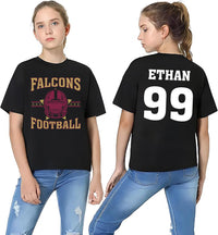 Retro Football Shirt, Personalized Name Number Mascot and Colors Shirt, Custom Game Day Team Tee, Front Back