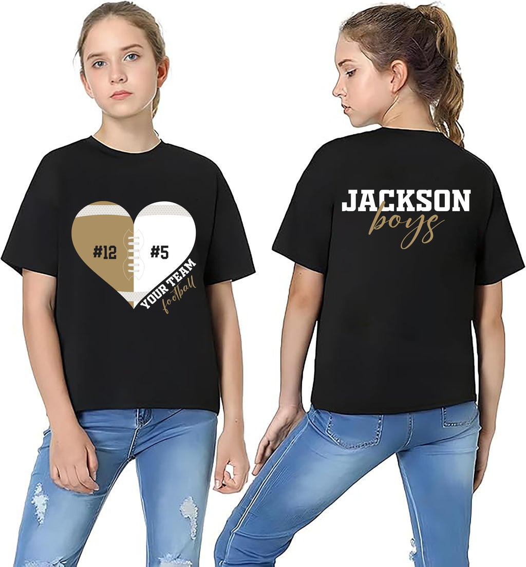 Custom Football Mom Shirt, Personalized Football Shirt, Game Day Football Tee, Front Back