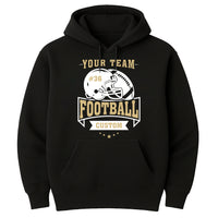 Custom Football Hoodie, Helmet and Ball Sports Shirt, Player Number Name Hoodie