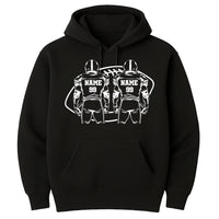 Two Football Players Hoodie, Personalized Team Name Football Shirt, Custom Family Game Day Hoodie