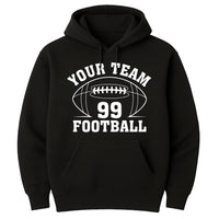 Custom Football Team Name and Number Hoodie, Personalized Game Day Football Shirt, Football Mascot Hoodie