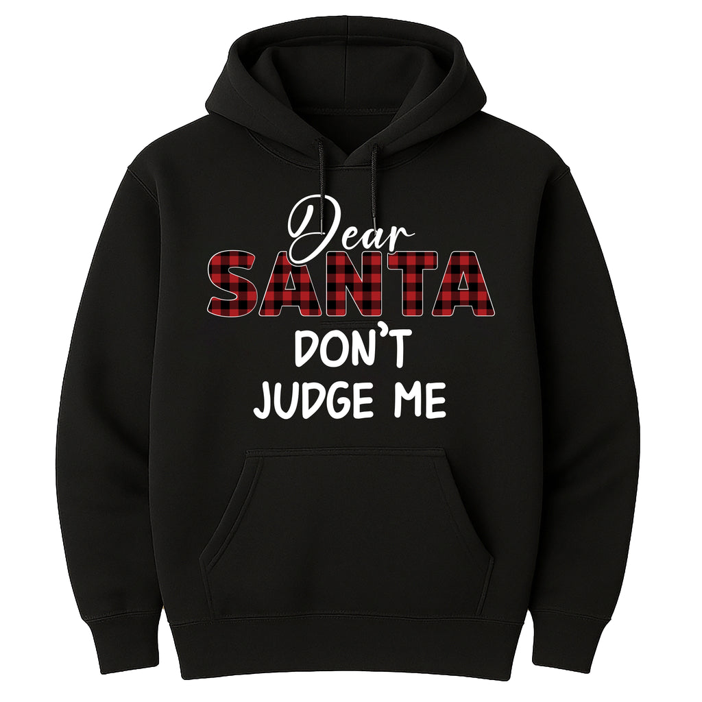 Christmas Family Hoodie, Dear Santa Matching Family Christmas Shirt, Funny Christmas Buffalo Plaid Hoodie