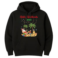 Tropical Family Christmas Hoodie, Matching Hawaiian Santa Shirt, Family Christmas Hoodie