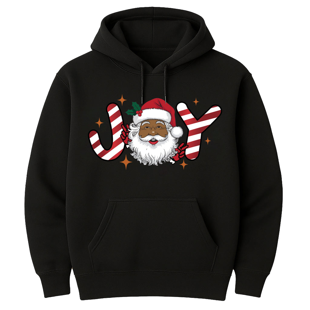 Black Santa Christmas Hoodie, Retro Black Santa Christmas Shirt, Joy Holiday Hoodie