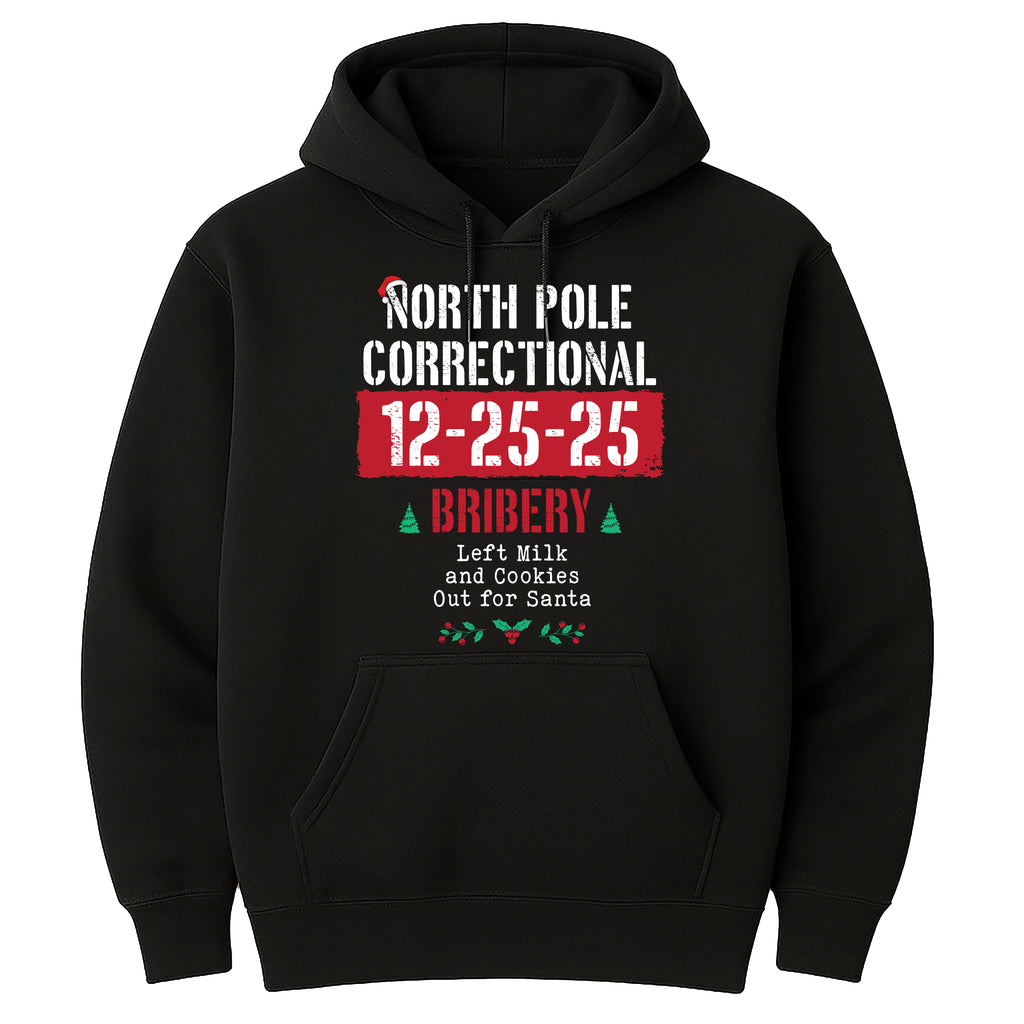 Custom North Pole Correctional Quotes Hoodie, Funny Family Matching Christmas Shirt, North Pole Correctional Hoodie
