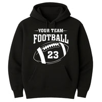 Custom Football Team Name and Number Hoodie, Personalized Game Day Football Shirt, Football Mascot Hoodie