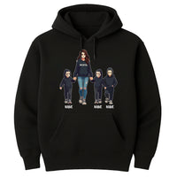 Halloween Horror Mama Hoodie, Custom Kids Name Shirt, Custom Spooky Mama Hoodie