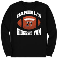 Custom Football Long Sleeve Shirt, Your Name Biggest Fan Tee, Game Day Spirit Wear