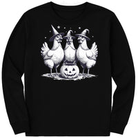 Chicken Witches Funny Halloween Long Sleeve Shirt, Vintage Chicken Witch Tee
