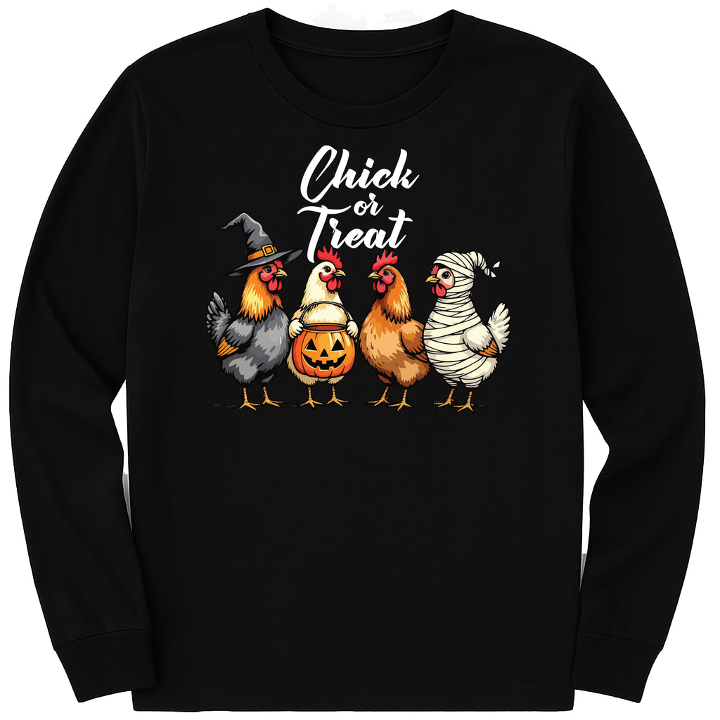 Chick Or Treat Long Sleeve Shirt, Halloween Chicken Tee, Funny Fall Shirt