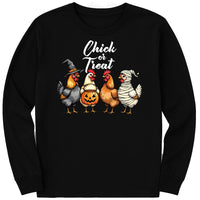Chick Or Treat Long Sleeve Shirt, Halloween Chicken Tee, Funny Fall Shirt