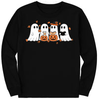 Fall Ghost Long Sleeve Shirt, Floral Ghost Tee, Halloween Ghost Top