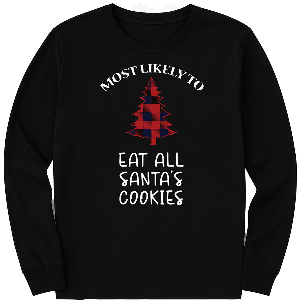 Family Christmas Long Sleeve Shirt, Buffalo Plaid Most Likely To Shirt, Funny Christmas Party Tee