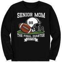 Senior Football Mom Long Sleeve Shirt, Custom Name and Number Shirt, Game Day Tee