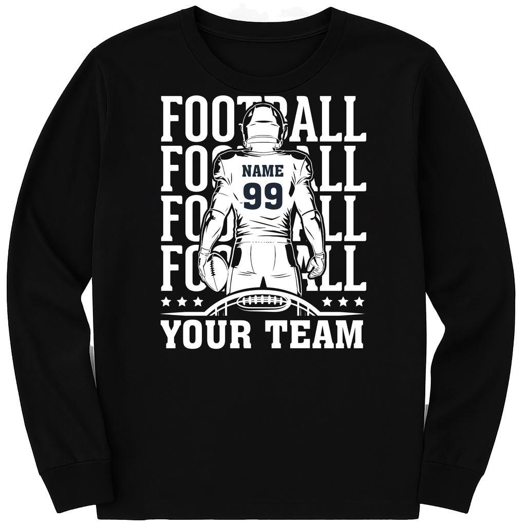 Football Team Long Sleeve Shirt, Custom Player Shirt, Football Mascot Tee