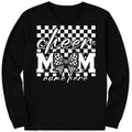 Checkered Coquette Cheer Mom Long Sleeve Shirt, Competition Day Shirt, Football Season Cheerleading Mama Tee