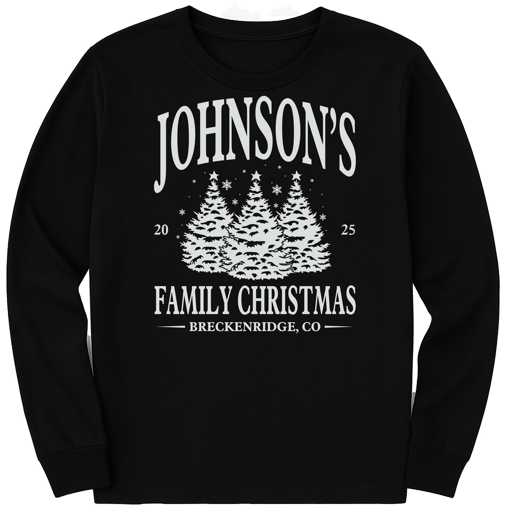 Personalized Family Christmas Long Sleeve Shirt, Matching Family Christmas Shirt, Custom Name Christmas Tee