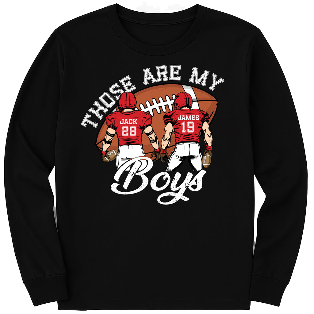 Custom Football Mom Long Sleeve Shirt, Football Jersey Number Shirt, Football Game Day Tee