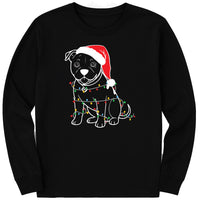 Cute Christmas Dog Long Sleeve Shirt, Pitbull Holiday Shirt, Family Xmas Tee