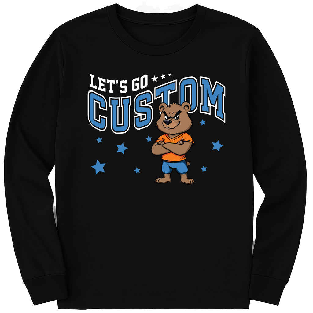 Custom Mascot Retro Long Sleeve Shirt, Booster School Spirit Shirt, Cheer Team Mascot Tee