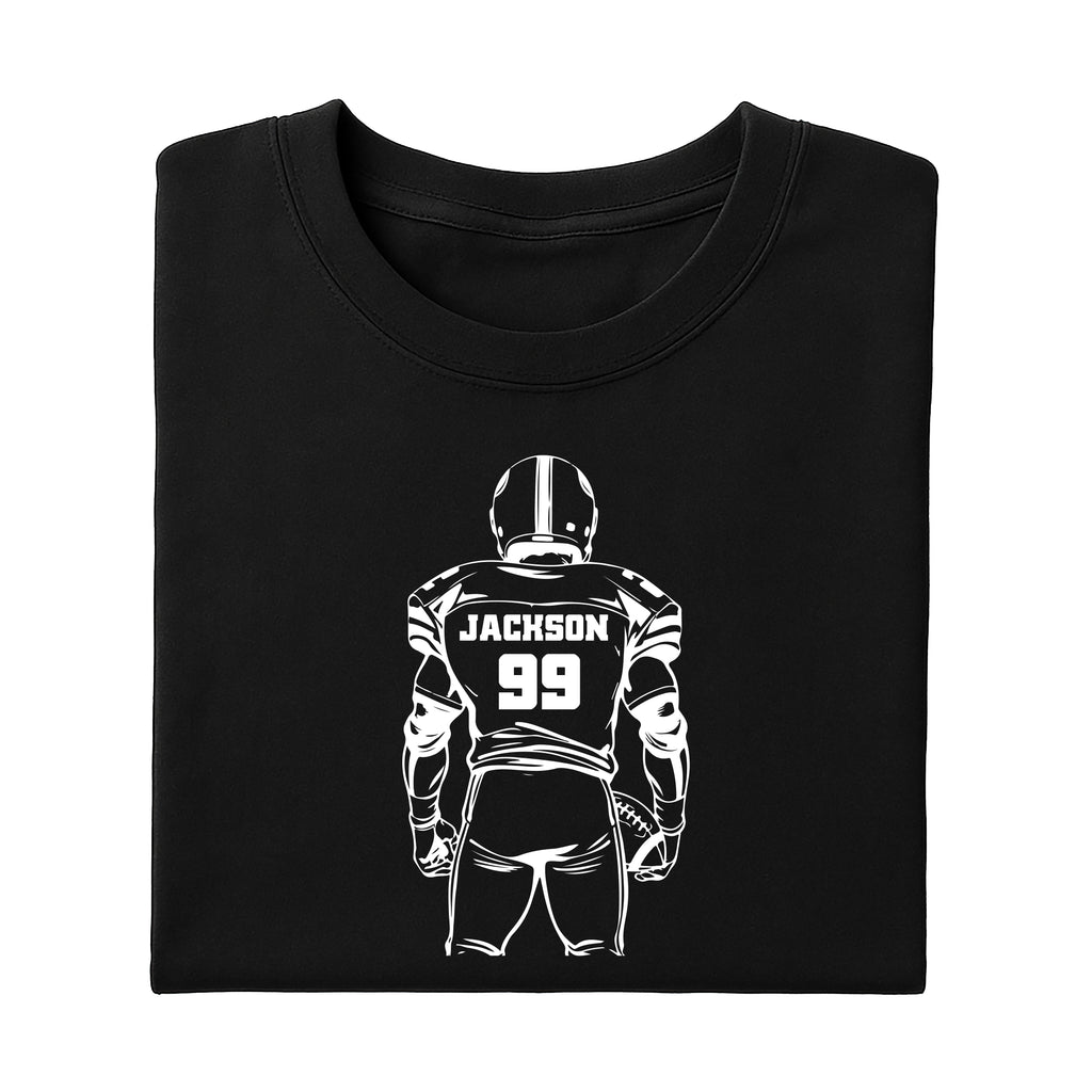Football Player Silhouette Shirt, Custom Name and Number Shirt, Personalized Sports Tee
