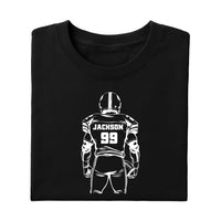 Football Player Silhouette Shirt, Custom Name and Number Shirt, Personalized Sports Tee