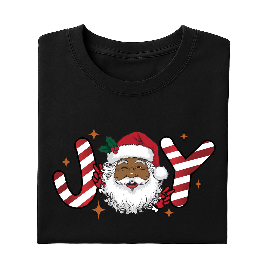 Black Santa Christmas Shirt, Retro Black Santa Christmas Shirt, Joy Holiday Tee